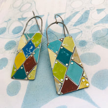 Load image into Gallery viewer, Le Cirque Harlequins Tesserae Arched Wire Tin Earrings