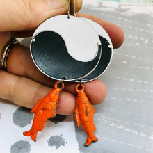 Load image into Gallery viewer, Yin Yang Koi Zero Waste Tin Earrings
