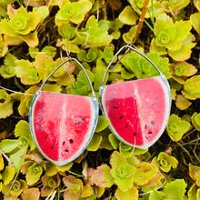 Load image into Gallery viewer, Summer Watermelon Upcycled Tin Earrings