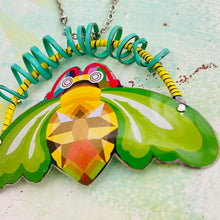 Load image into Gallery viewer, Buzzing Bee Energy Upcycled Tin Necklace