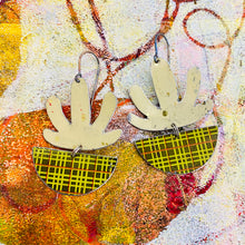 Load image into Gallery viewer, Mod Creamy Succulents Upcycled Tin Earrings