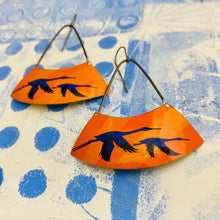 Load image into Gallery viewer, Cranes at Sunset Zero Waste Tin Earrings