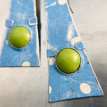 Load image into Gallery viewer, Sky Blue &amp; Spring Green Domes Zero Waste Tin Earrings