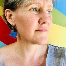 Load image into Gallery viewer, Texas Blue Upcycled Tin Earrings
