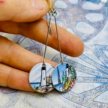 Load image into Gallery viewer, Little Lighthouses Upcycled Tin Earrings