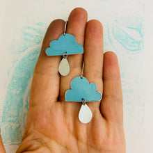 Load image into Gallery viewer, Sweet Dusty Blue Rain Clouds Zero Waste Tin Earrings