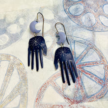 Load image into Gallery viewer, Starburst Maker Moons In Purples Talisman Tin Earrings