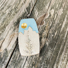 Load image into Gallery viewer, Gold Moon Pine Mountain Concrete &amp; Tin Necklace