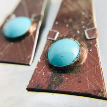Load image into Gallery viewer, Chocolate &amp; Aqua Domes Zero Waste Tin Earrings