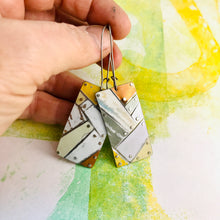 Load image into Gallery viewer, Mostly Snowy Tesserae Zero Waste Tin Earrings