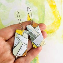 Load image into Gallery viewer, Mostly Snowy Tesserae Zero Waste Tin Earrings