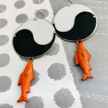 Load image into Gallery viewer, Yin Yang Koi Zero Waste Tin Earrings