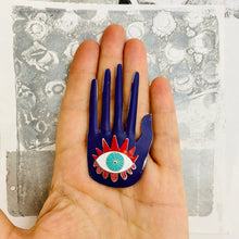 Load image into Gallery viewer, Large Hamsa In Purple &amp; Red Wall Art