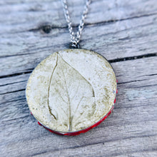 Load image into Gallery viewer, Reversible Lilac Leaf &amp; Silver Moon Concrete &amp; Tin Necklace