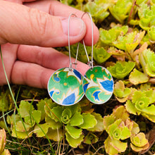 Load image into Gallery viewer, Blue &amp; Green Botanicals Medium Basin Earrings