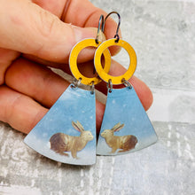 Load image into Gallery viewer, Little Bunnies Small Fans Tin Earrings