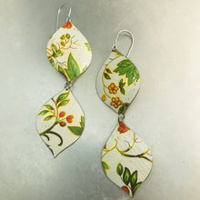 Load image into Gallery viewer, Tiny Blossoms &amp; Green Leaves Zero Waste Tin Earrings