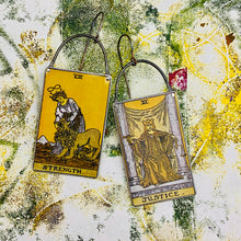 Load image into Gallery viewer, Justice &amp; Strength Tarot Tin Earrings