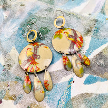 Load image into Gallery viewer, Fantastic Birds Tin Chandelier Earrings