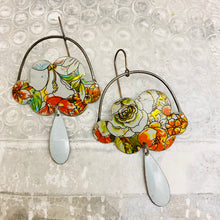 Load image into Gallery viewer, Flowery Rain Clouds Tin Earrings