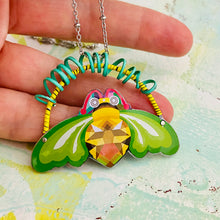 Load image into Gallery viewer, Buzzing Bee Energy Upcycled Tin Necklace