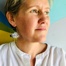 Load image into Gallery viewer, Cloudy Clouds &amp; Golden Rain Drops Zero Waste Tin Earrings