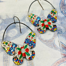 Load image into Gallery viewer, Mosaic Butterflies Upcycled Tin Earrings