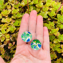 Load image into Gallery viewer, Blue &amp; Green Botanicals Medium Basin Earrings