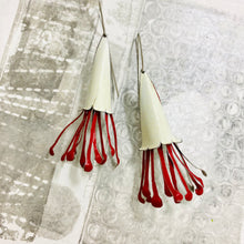 Load image into Gallery viewer, Carmine &amp; White Long Honeysuckle Earrings