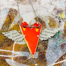 Load image into Gallery viewer, Sufi Heart Coppery Wings Upcycled Tin Necklace