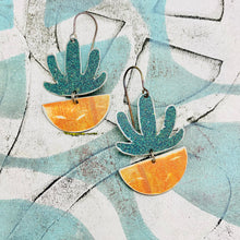 Load image into Gallery viewer, Mod Succulents in Terracotta Pots Upcycled Tin Earrings