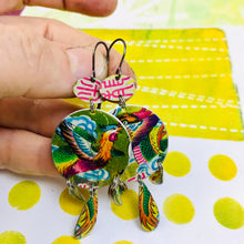 Load image into Gallery viewer, Dragon &amp; Phoenix Tin Chandelier Earrings
