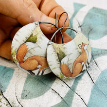 Load image into Gallery viewer, Sweet Foxes Circles Upcycled Tin Earrings