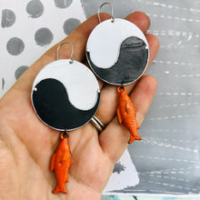 Load image into Gallery viewer, Yin Yang Koi Zero Waste Tin Earrings