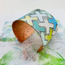Load image into Gallery viewer, Cool Positive Upcycled Tesserae Wide Tin Cuff
