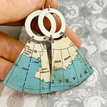 Load image into Gallery viewer, Antarctica &amp; Ross Sea Small Fans Tin Earrings