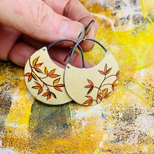 Load image into Gallery viewer, Autumn Leaves Upcycled Circle Earrings