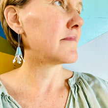 Load image into Gallery viewer, Aqua &amp; Hot Pink Honeysuckle Earrings