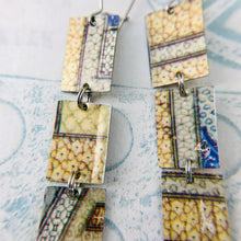 Load image into Gallery viewer, Mixed Islamic Patterns Upcycled Rectangles Tin Earrings