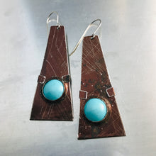 Load image into Gallery viewer, Chocolate &amp; Aqua Domes Zero Waste Tin Earrings