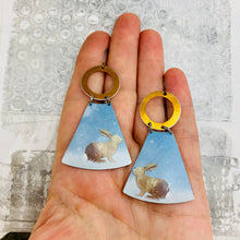 Load image into Gallery viewer, Little Bunnies Small Fans Tin Earrings