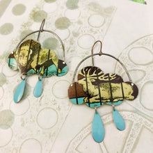 Load image into Gallery viewer, #6 Bison &amp; Elk Rain Clouds Zero Waste Tin Earrings