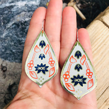 Load image into Gallery viewer, Golden Edge Teardrops Upcycled Tin Earrings