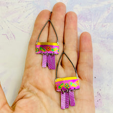 Load image into Gallery viewer, Tiny Monk Parakeets Upcycled Tin Earrings