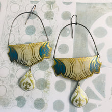 Load image into Gallery viewer, Vintage Draping Zero Waste Tin Earrings