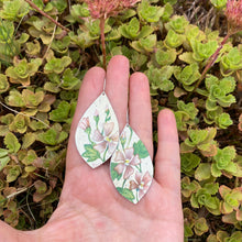 Load image into Gallery viewer, Pale Pink Flowers Upcycled Pod Tin Earrings