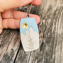 Load image into Gallery viewer, Gold Moon Pine Mountain Concrete &amp; Tin Necklace