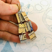 Load image into Gallery viewer, Mixed Islamic Patterns Upcycled Rectangles Tin Earrings