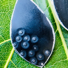 Load image into Gallery viewer, Dotty Midnight Upcycled Pod Tin Earrings