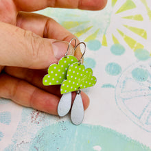 Load image into Gallery viewer, Sweet Dotty Chartreuse Rain Clouds Zero Waste Tin Earrings